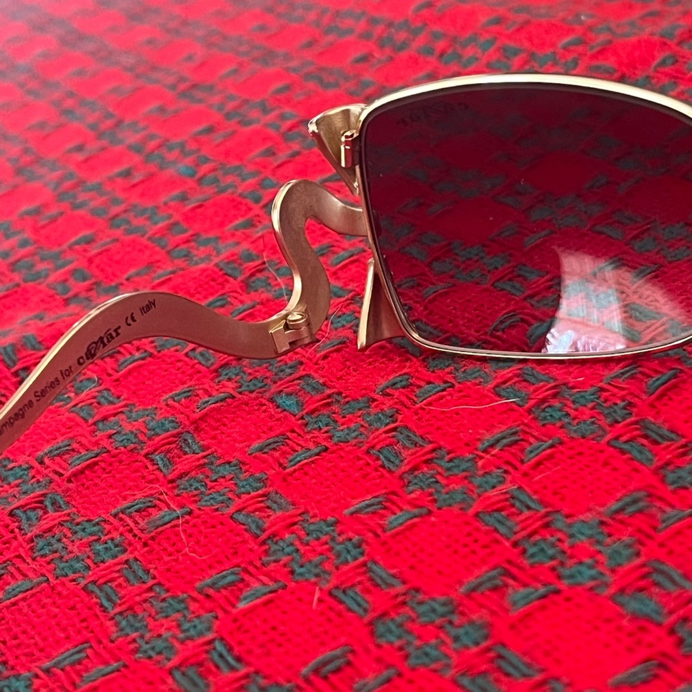 Caviar Champagne Series 6127 Gold Bow Women's Sunglasses - Picture 10 of 12